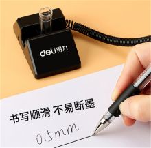 得力 6791 办公中性笔台笔0.5mm签字笔黑色  5支/盒（单位：盒）