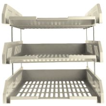 晨光 ADM94743A三层文件盘 简易型文件盘文件筐 资料整理收纳分类 灰（一个装） （单位：个）