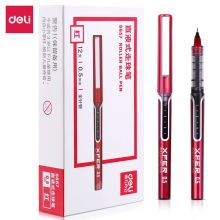 得力 S657 直液式走珠笔(红)12支/盒 （单位：盒）