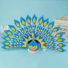 姒桀 孔雀三角插折纸材料包 大号蓝色材料包4*6厘米（单位：套）