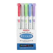 斑马牌  WKT7-5C-NC 5色套装 淡雅系列 双头荧光笔 （单位：套）