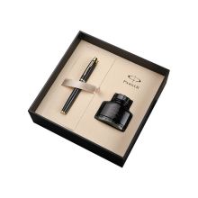 派克 PARKER 纯黑丽雅金夹钢笔套装 IM  （含墨水新款包装盒）