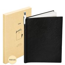 得力 22248 皮面本签字笔礼盒套装 25K 单位：套 黑色