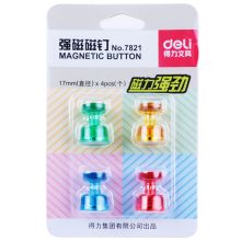 得力 7821 强磁粒 17mm 4个/卡 彩色 （单位：卡）