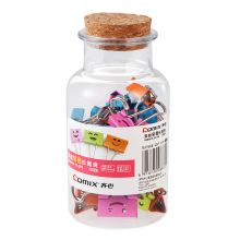 齐心 B3697 彩色冲孔长尾票夹 4号5号 36只/筒 /SET 单位：瓶