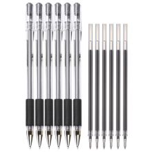 晨光 Q7/HAGP1037 子弹头签字笔+笔芯套装 0.5mm 6套装 黑色 （单位：盒）