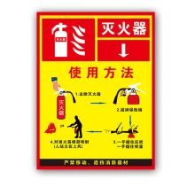 国产 定制 30*40CM 灭火器使用方法标识牌 PVE材质 红色+黄色(单位：张）