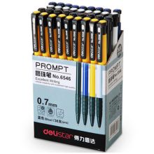 得力 6546 圆珠笔0.7mm子弹头 蓝  36只/盒（单位：支）