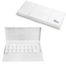 得力 9401 翻盖水粉水彩颜料调色盒 白色（单位：个）