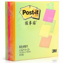 3M 654M1 经典荧光便条纸办公装50页*4色 配（单位：个）