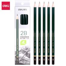 得力/deli 7084 普通铅笔 石墨铅芯素描2B 通用规格,绿色