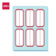 得力/deli 7187 不干胶标签 红框12张23mm49mm 通用规格,白色