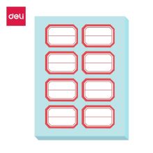 得力/deli 7189 不干胶标签 红框12张23mm33mm 通用规格,白色