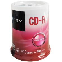 索尼（SONY）DVD+R CD 700M空白光盘刻录碟 100片桶装银白色（100片桶装）（单位：桶）