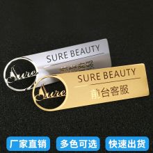 紫叶 不锈钢别针式克换内容金属工牌 银色（单位：个）