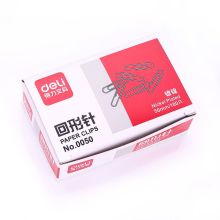 得力/deli 0050 回形针 镀镍防锈 耐折耐用 100枚/盒
