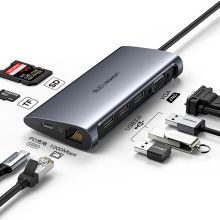 绿联 50539 Type-C转VGA扩展坞 USB-C转换器 (单位:个) 深空灰