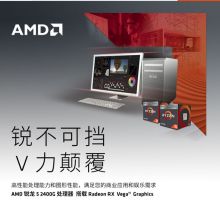 锐龙 AMD R5 2400G 集显 盒装CPU处理器 黑色（单位：盒)