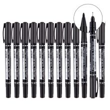 得力 S831 细杆双头记号笔 0.5-1.0mm 12支/盒 单位：盒 黑色