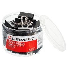 齐心 B3626 长尾票夹 41mm 24只/筒 黑色 单位：筒