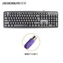 吉选 K830P 有线键盘104键防泼水 PS2圆口 黑色（单位：个）
