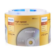 飞利浦 PHILIPS CD-R 刻录光盘 52速 700MB 手拎乖乖桶 桶装50片