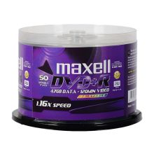 麦克赛尔 MAXELL DVD+R 刻录光盘 16速 4.7GB 可打印光盘 桶装50片