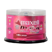 麦克赛尔 MAXELL DVD-R 刻录光盘 16速 4.7GB 可打印光盘 桶装50片