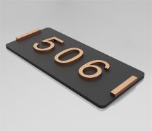 国产 17x8cm 门牌号码牌 房间号数字贴 标识牌黑金横版 （单位：个)