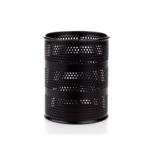 史泰博 9002694 冲孔圆型笔筒 8*10.5CM 黑色 单位：个