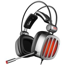 西伯利亚 XIBERIA S21 头戴式电竞游戏耳机 7.1声道 重低音线控带麦 铁银灰