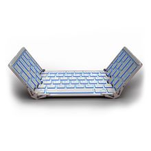 航世 BOW HB099B 无线蓝牙+USB有线三折键盘 三色背光 白色