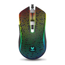 雷柏 RAPOO V25S 幻彩RGB电竞鼠标 星空黑