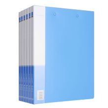 得力 33222 金属双强力夹硬文件夹 A4 6个装 蓝色 （单位：包）
