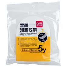 得力 30410 12mm*5y泡棉双面胶带 白色（单位：袋）