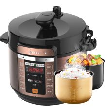 美的（Midea） MY-CS5018P 5L 黄晶不粘内胆电压力锅 棕色（单位：个）