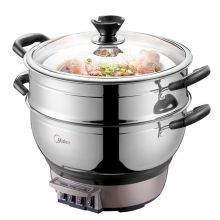 美的 MC-DH3202 304不锈钢家用电锅带蒸笼 （单位：台）