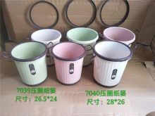 万祥 7040 28*26cm 圆形带圈垃圾桶 颜色随机（单位：个）