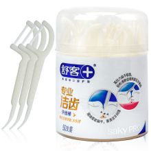舒克 50支牙线棒弓形剔牙线牙签线牙缝线 白色 （单位：盒）