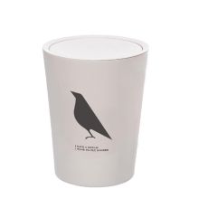 禧天龙  T-3083 圆形 摇盖式 228*228*291mm 仰望鸟 垃圾桶 (计价单位：个) 白色
