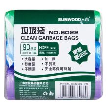 三木 6022 45×55cm 加厚垃圾袋/垃圾分类  3卷90只 蓝紫绿  （单位：卷)