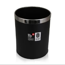 得力 9199 圆形压圈 不锈钢垃圾桶(计价单位：个)黑色