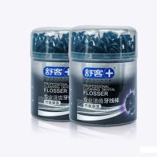 舒客 SAKY 专业洁齿 牙线棒 竹炭深洁 50支/盒×2盒