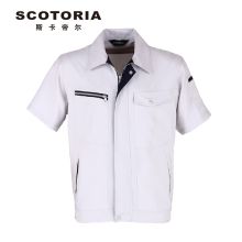 斯卡地尔 PC15TOJ211BE S-5XL 94%涤 6%棉 半袖 工作服上衣 米白色（单位：件）