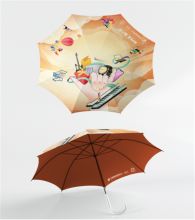 定制 自动折伞，黑胶半遮光布料，转印工艺， 自动三折伞， 21寸8K（500起订）（单位：把）