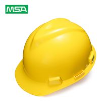 梅思安（MSA） 10172874-L V-Gard 标准型安全帽 （印LOGO，黄色ABS， 超爱戴 灰针织吸汗带，尼龙，07D型下颏带） (单位：顶)