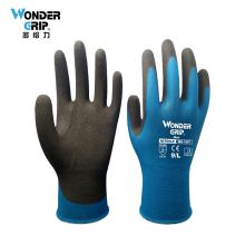 多给力(Wonder Grip) WG-1857 12双 10针弹性灵巧作业手套丁腈橡胶涂层耐磨透气搬运维修 9/L 蓝绿色(单位：袋)