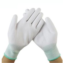 谋福 8036-2 耐磨PU 防护尼龙手套 M号(绿色边)23cm 1包10双（单位：袋）