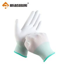 新越昌晖 劳保手套 PU尼龙手套耐磨防滑涂掌浸胶挂胶手套防油线手套透气工地工作防护手套12副B11428