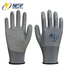 星宇 XINGYU 劳保手套 尼龙乳胶手套 皱纹手套 防滑耐磨防护手套 工作劳防手套L508灰色12副